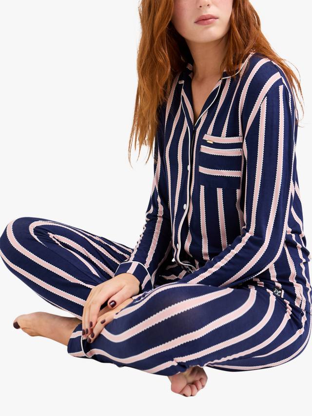 

Пижамный комплект с пуговицами из бамбука Stripe Bamboo Rich Pretty You London, Midnight Stripe