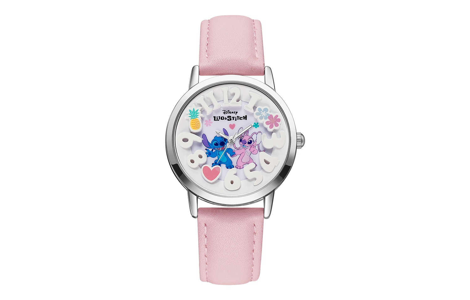 

Disney Часы Stitch Series Quartz Movement Leather Strap Watch Women's Watch White Dial