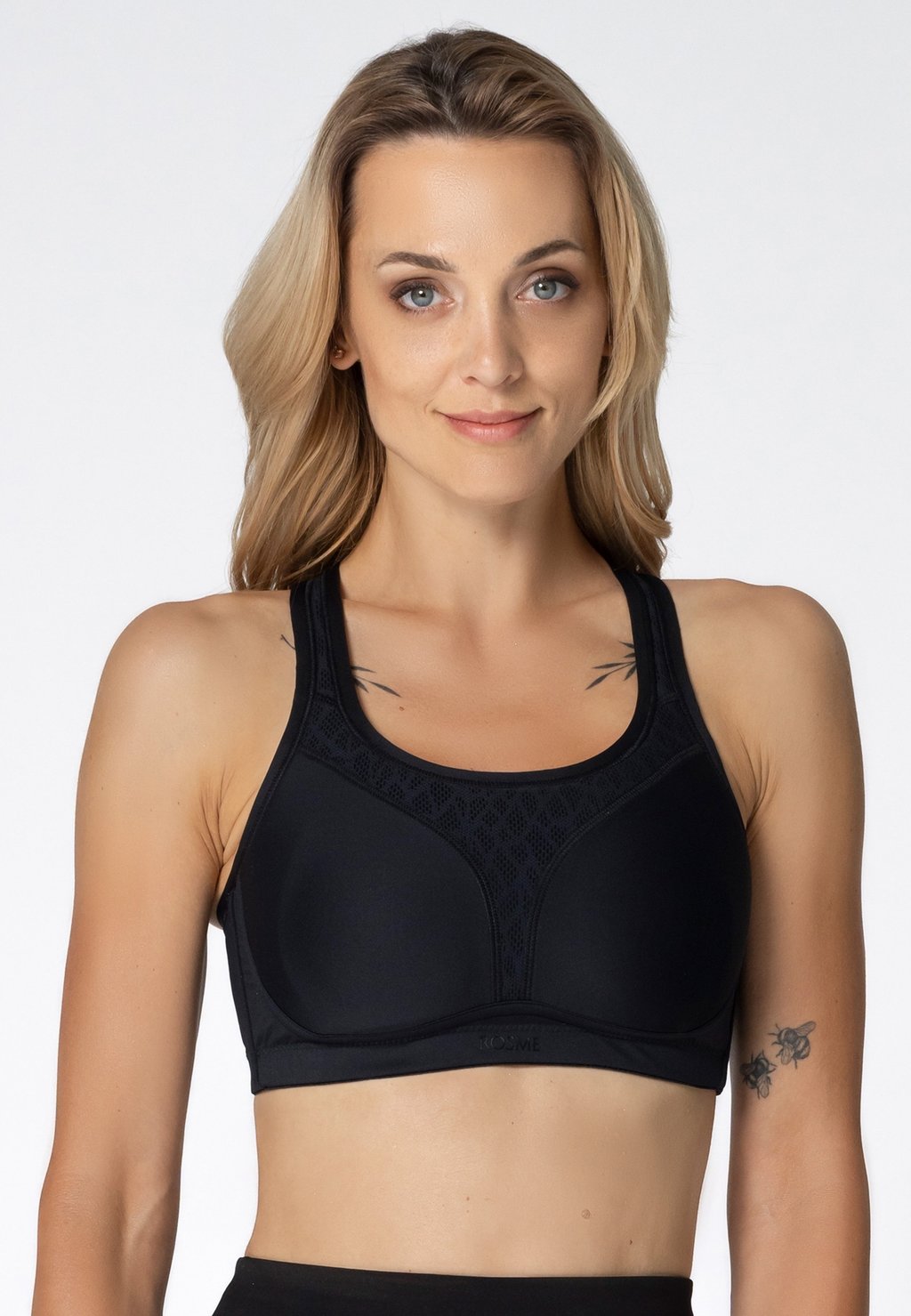 

Спортивный бюстгальтер средней поддержки Supportive cross-back ROSME, черный
