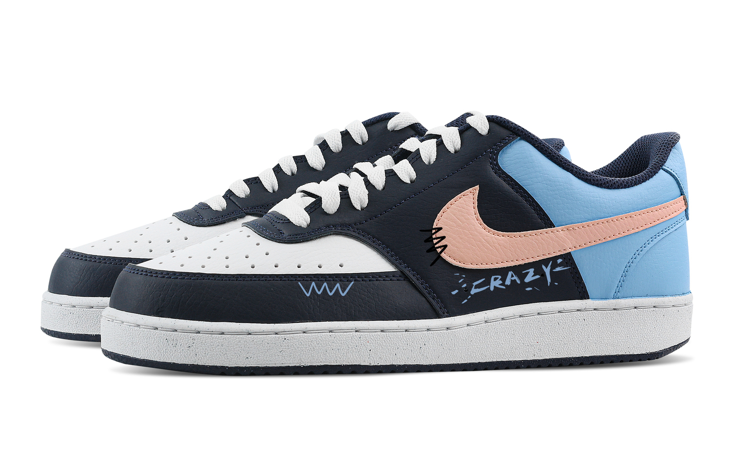 Nike Кроссовки для тренировок Court Vision Sea Salt Peach низкие мужские blue pink — фото 4