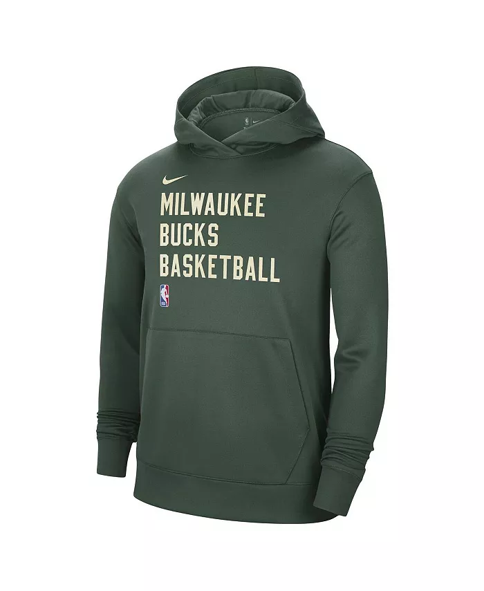 Мужская и женская худи для тренировок Milwaukee Bucks 2023/24 Performance Spotlight On-Court цвета хаки Nike — фото 3