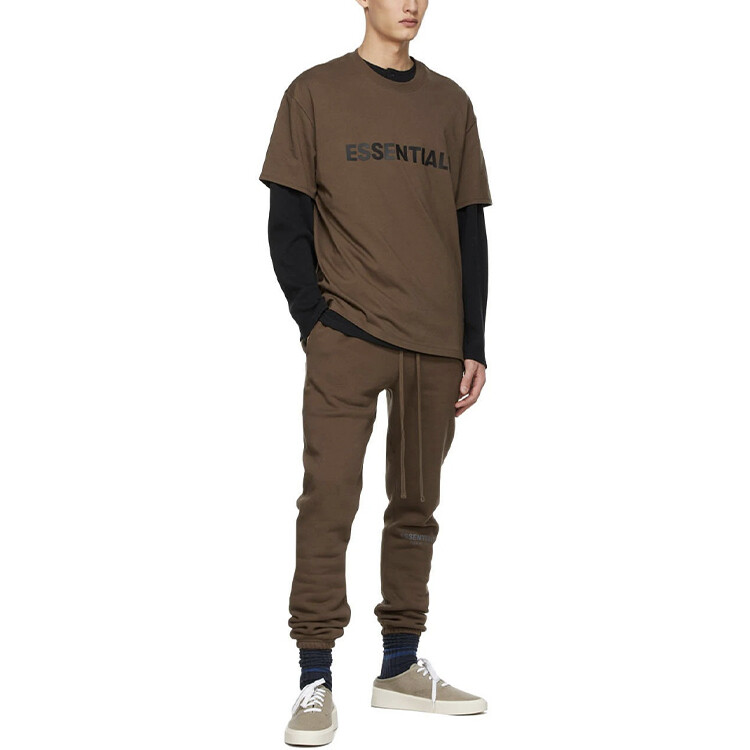 Футболка FW20 унисекс коричневого цвета Fear Of God Essentials, коричневый — фото 3