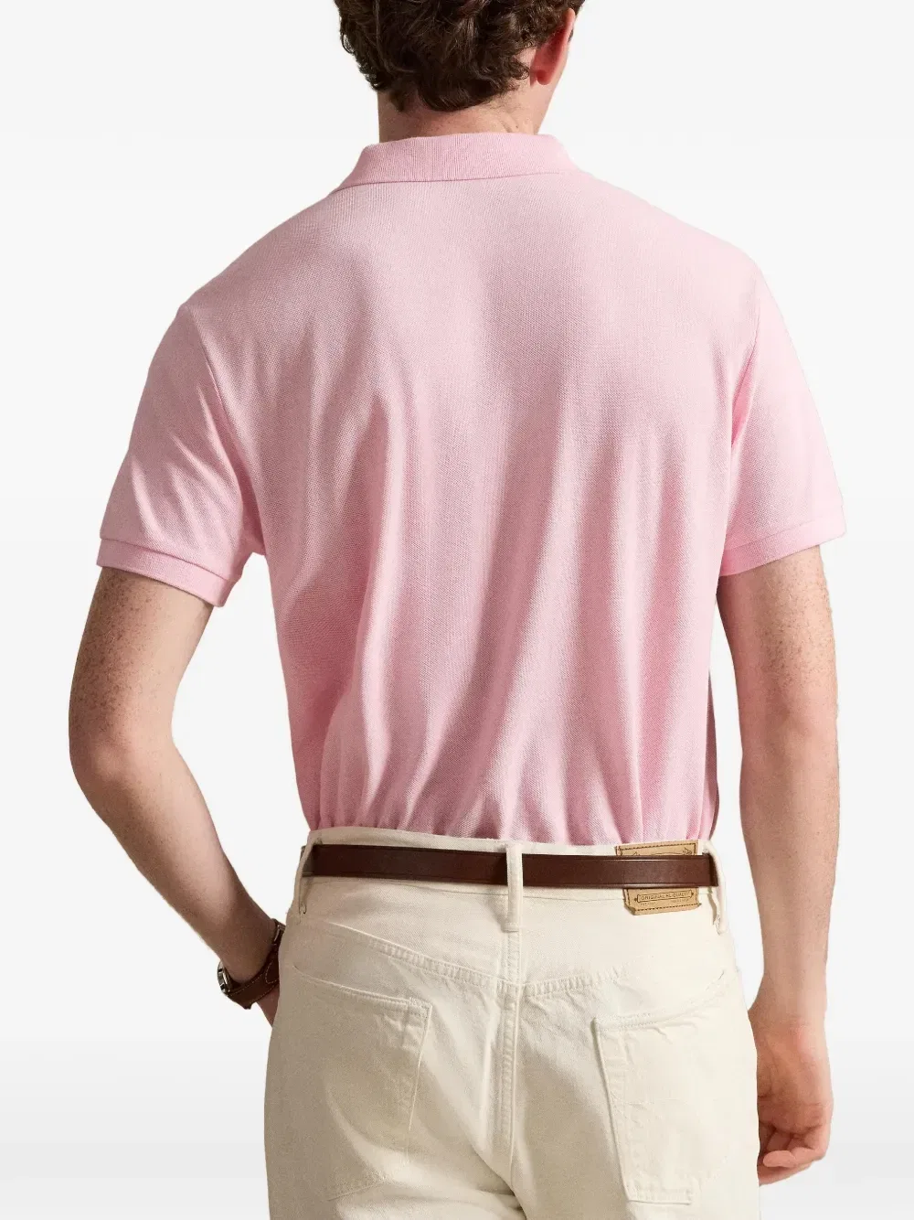 Поло из хлопковой сетки с изображением пони POLO RALPH LAUREN, розовый — фото 4