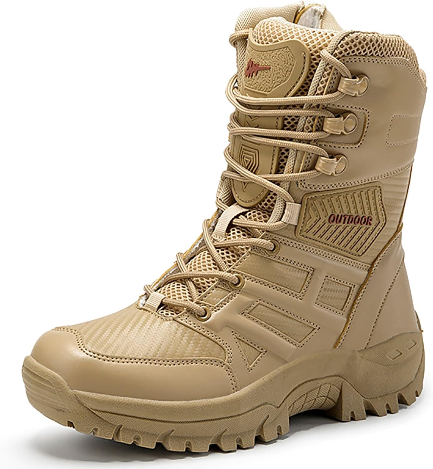 

Мужские водонепроницаемые тактические ботинки на шнурках, дышащие, высокие, армейские для походов и альпинизма (Цвет: Хаки, Размер: 46) Carxs