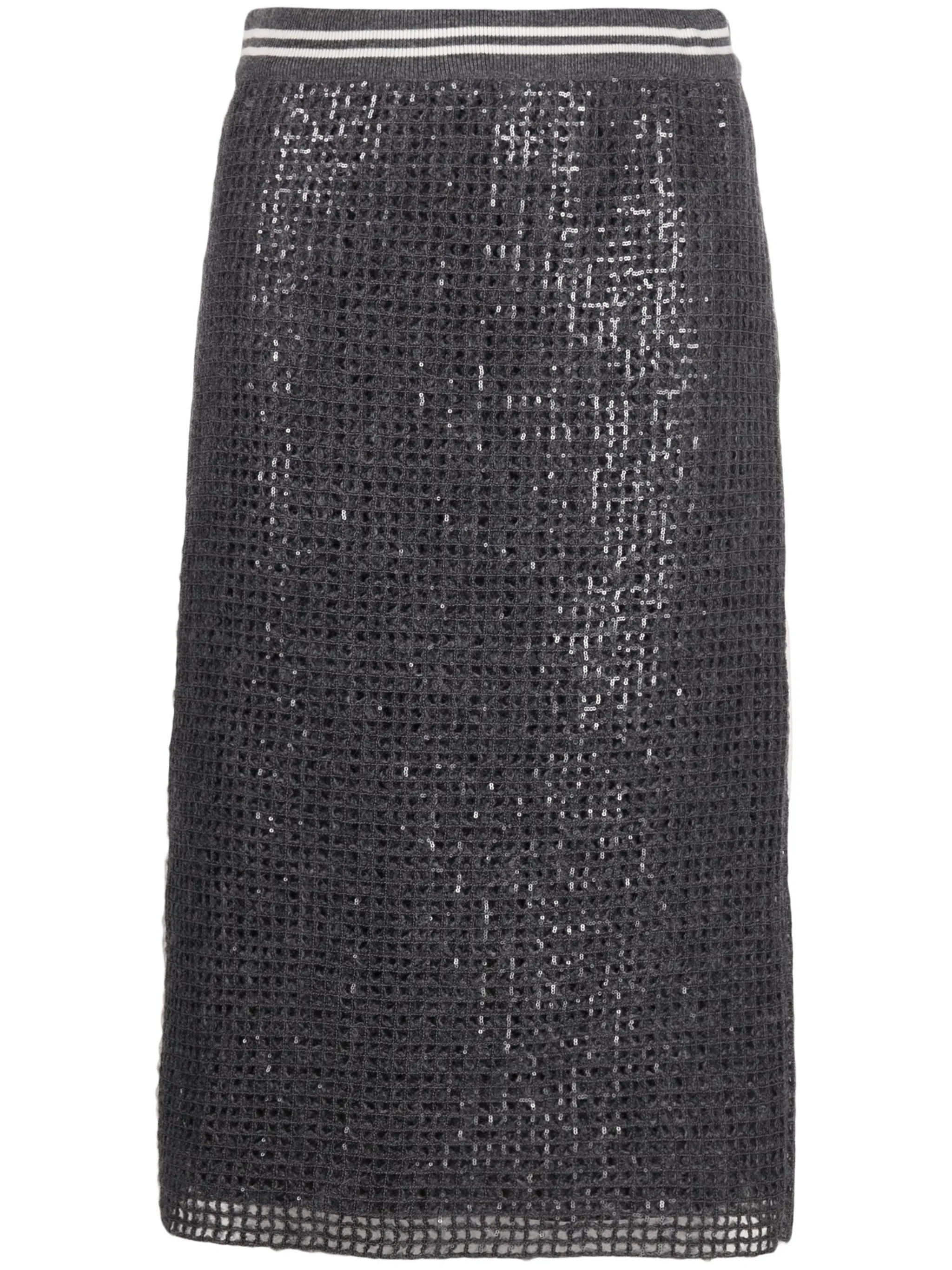 

Юбка миди с пайетками Brunello Cucinelli, серый