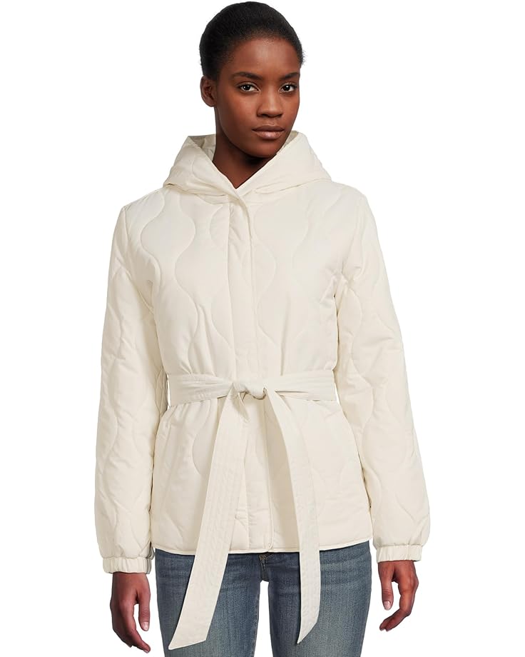 

Женское утепленное пальто с капюшоном и поясом Lauren Ralph Lauren Belted Hooded Soft Puffer 25", Cream