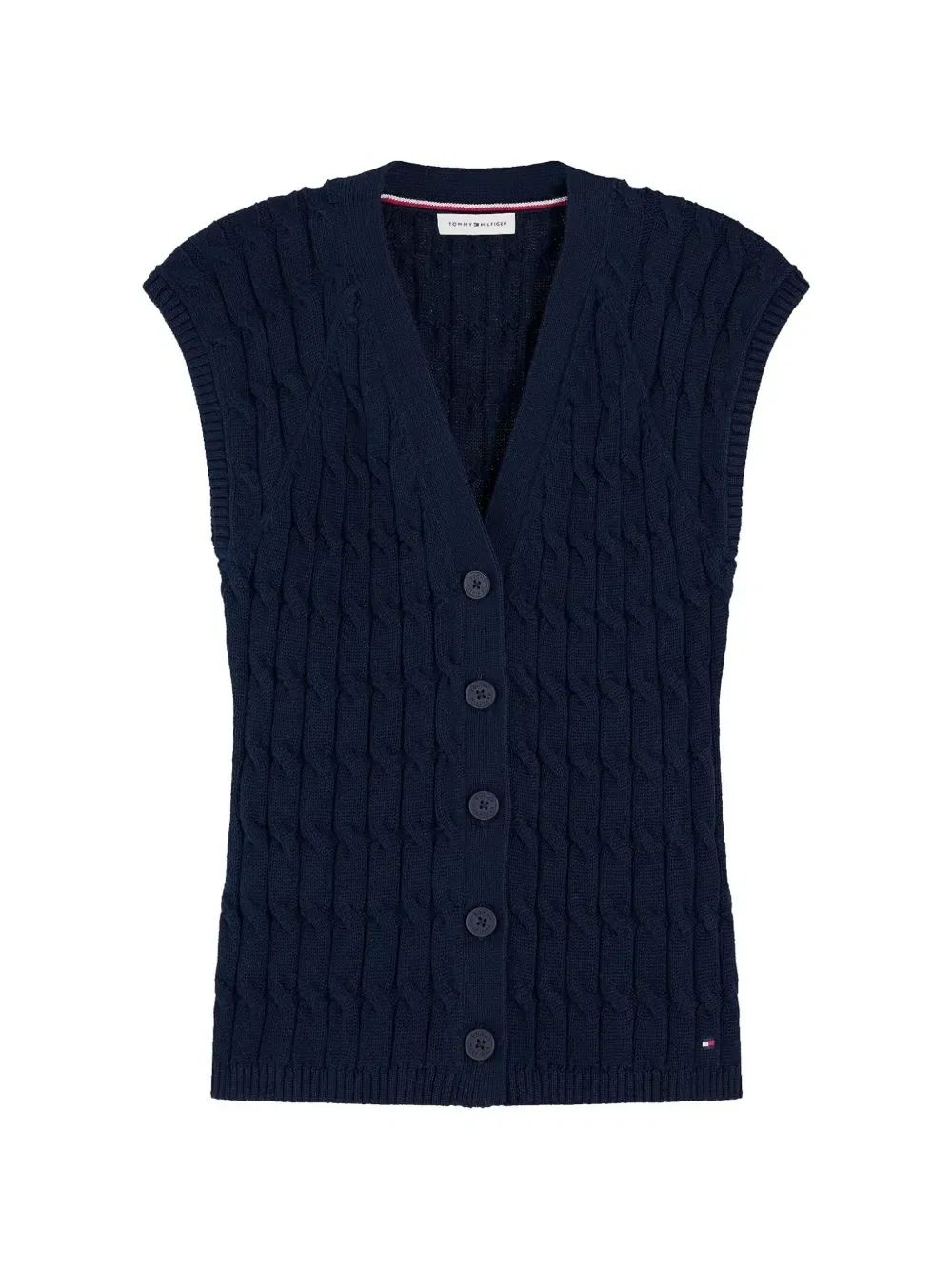 Вязаный кардиган без рукавов Tommy Hilfiger, синий