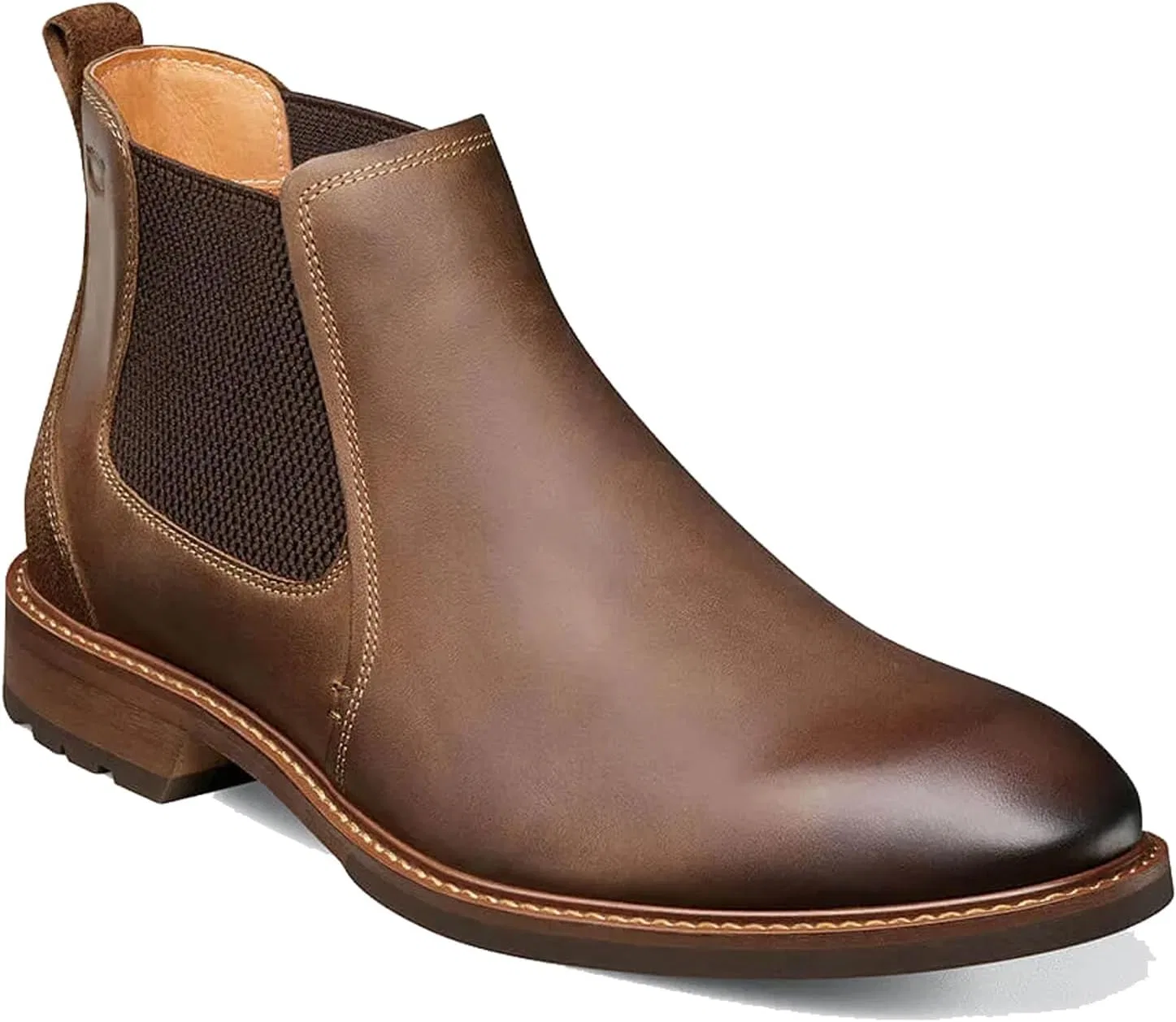 Мужские ботинки Florsheim Chalet с гладким носком и эластичной вставкой на стопе, модель "Chaise", коричневый
