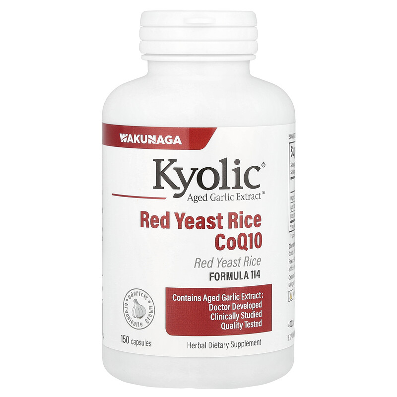 

Kyolic, Aged Garlic Extract , красный дрожжевой рис с коэнзимом Q10, формула 114, 150 капсул