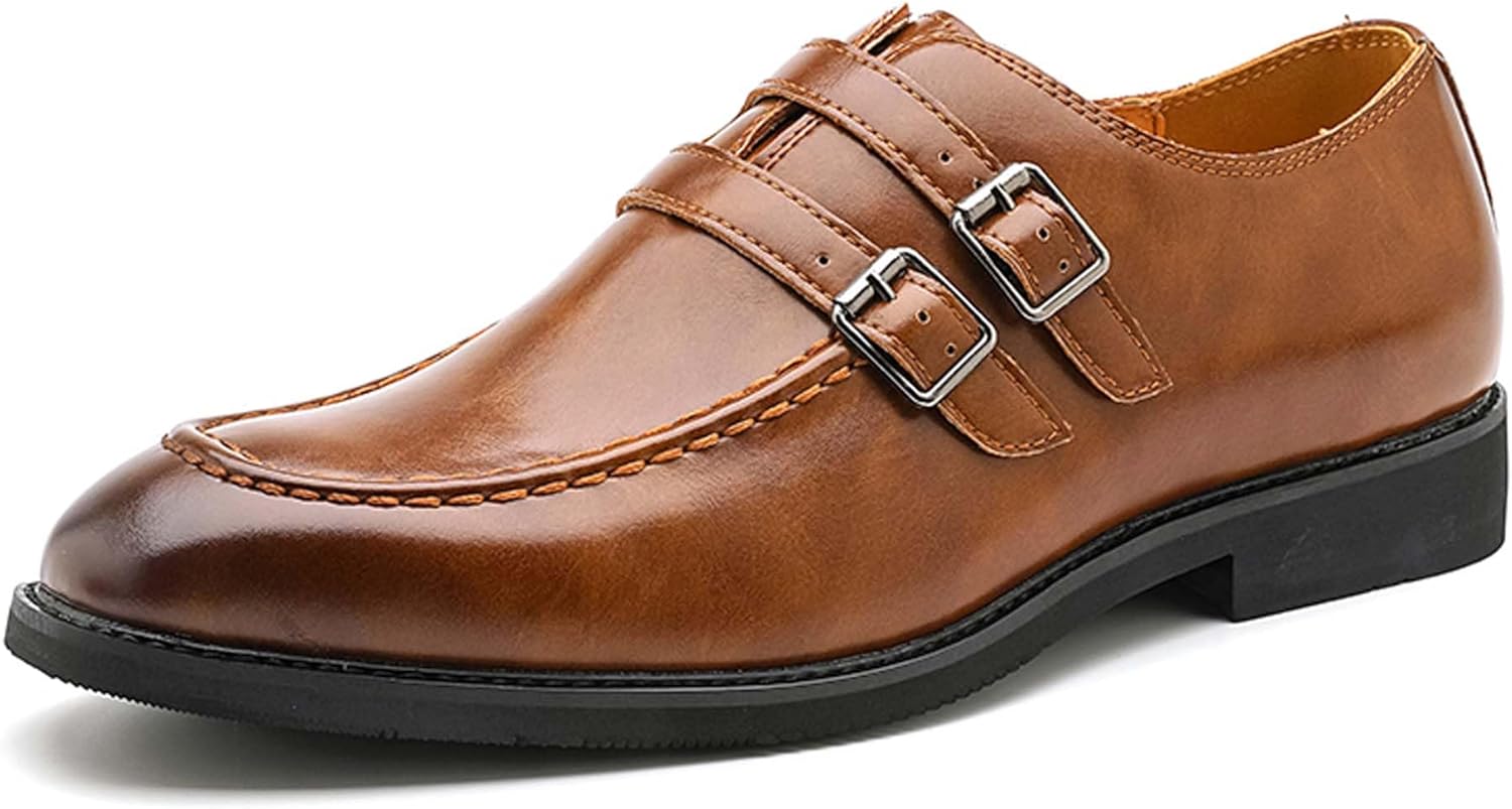 

Мужские классические лоферы с пряжкой, модные, деловые, повседневные, униформенные, подходят для работы, офиса, деловых встреч и свадеб, черные, коричневые Generic