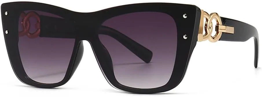 

Женские солнцезащитные очки «кошачий глаз» без оправы, роскошные модные солнцезащитные очки для женщин, большие солнцезащитные очки без оправы для женщин TYUVIVO, C8