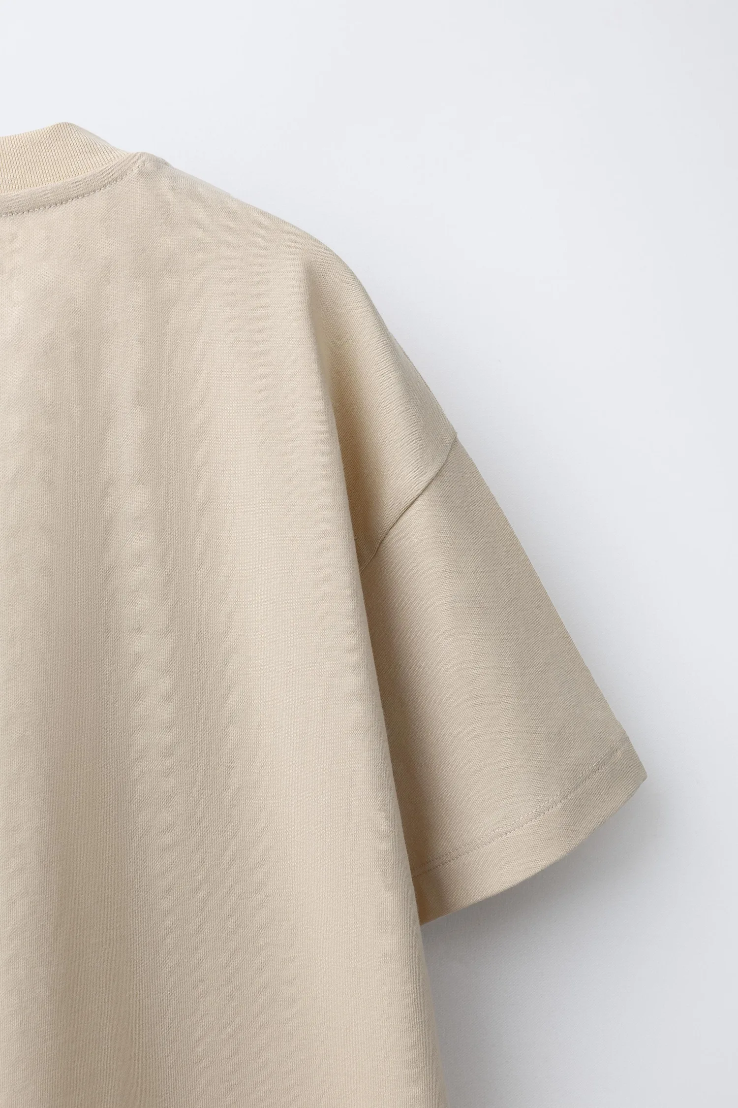 Футболка с рельефным слоганом Zara, песочный — фото 4