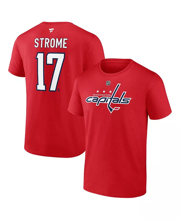 

Мужская футболка Washington Capitals аутентичная с именем и номером Dylan Strome, красная Fanatics