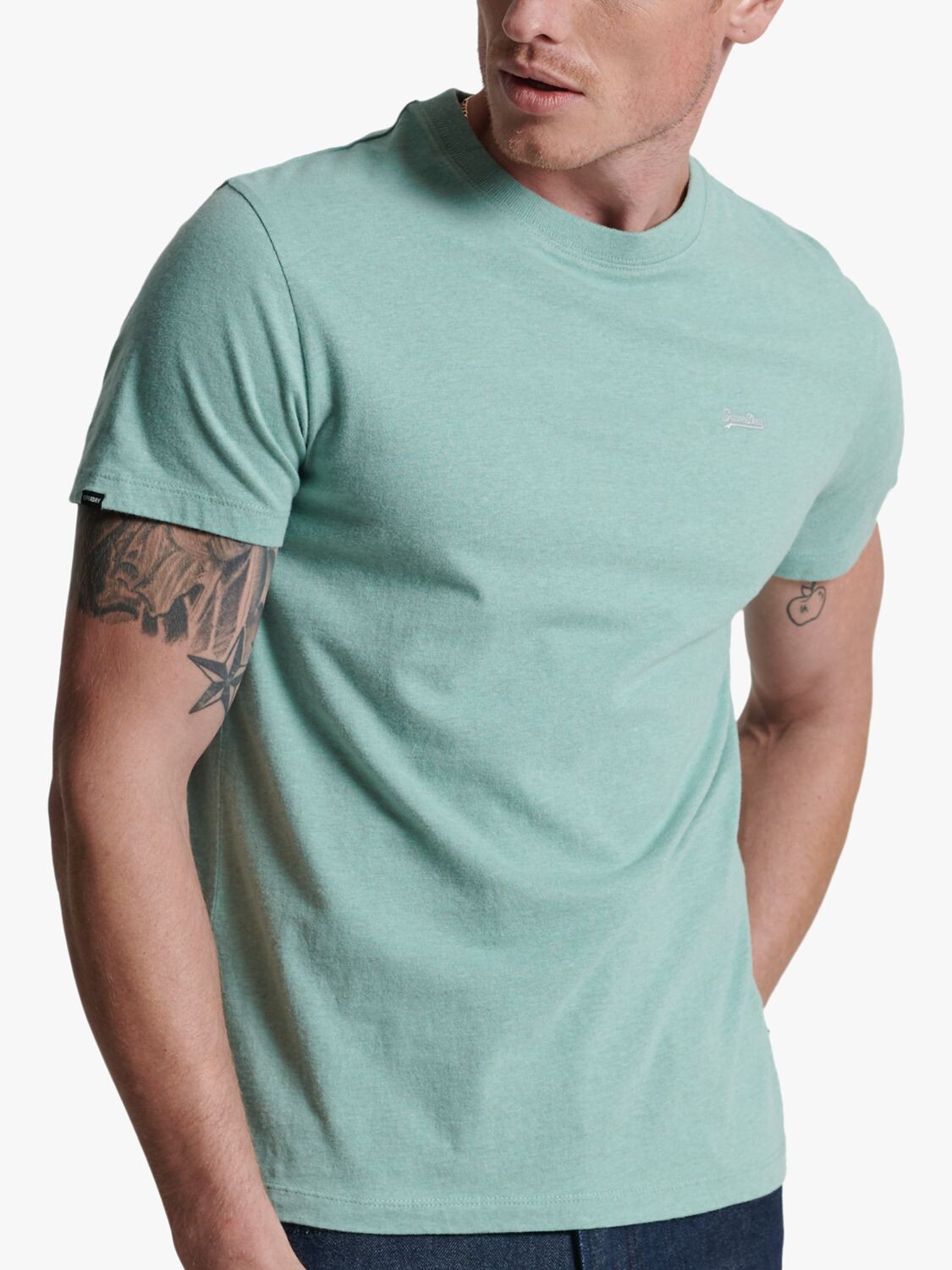 

Футболка Superdry из органического хлопка с винтажной вышивкой, цвет Sage Marl