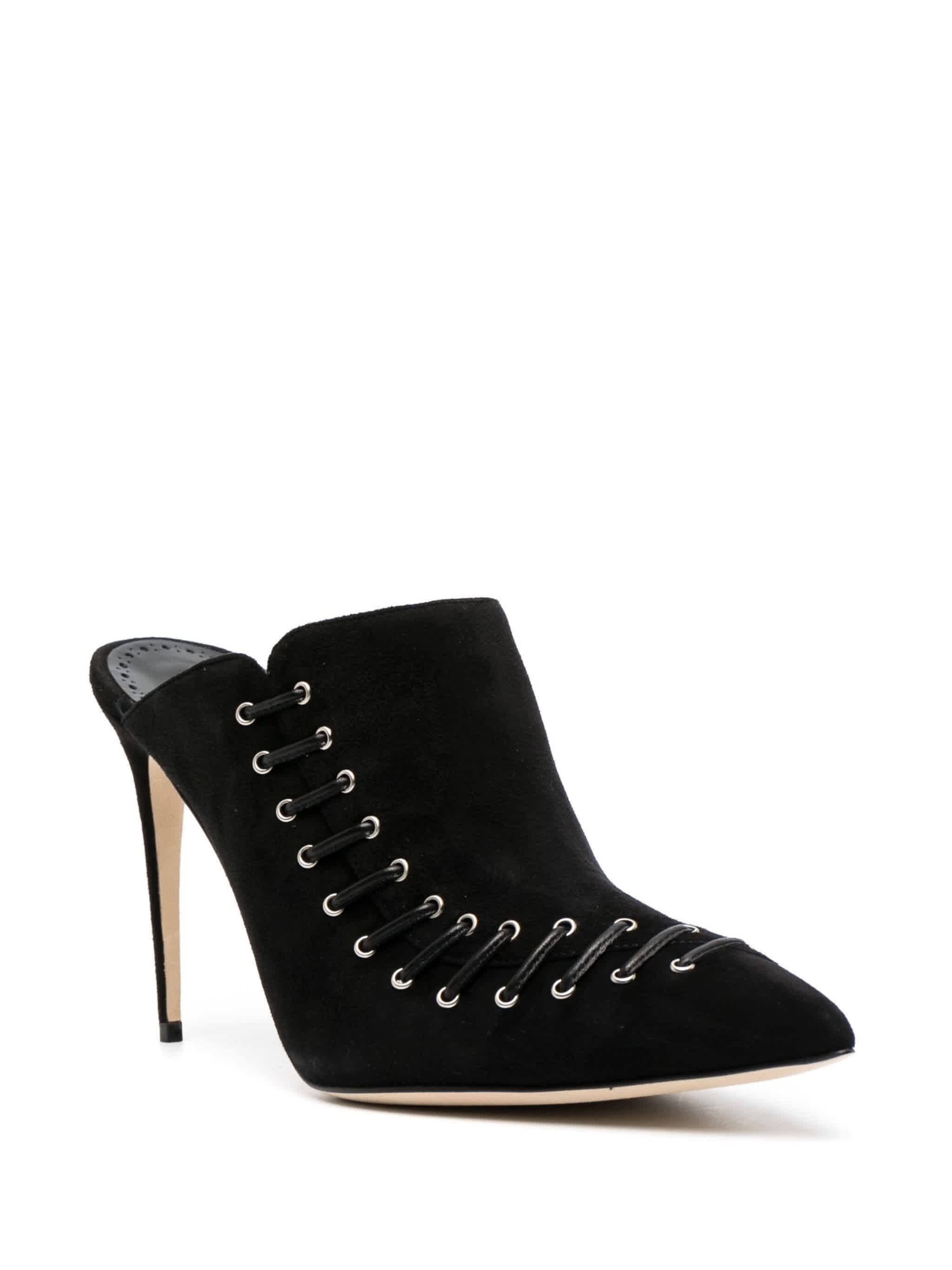 Мано́ло Бла́ник Черные замшевые Dobre 105 мюли на каблуке Manolo Blahnik — фото 2