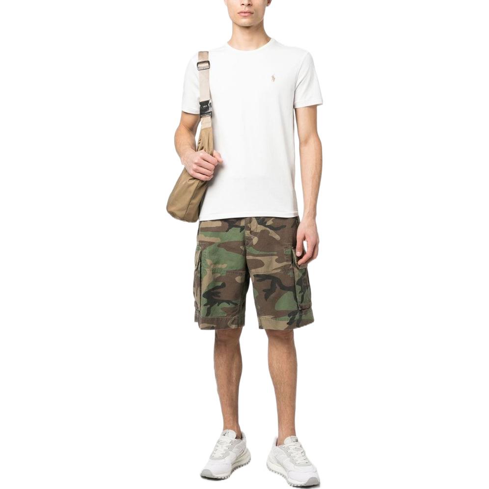 Камуфляжные хлопковые карго-шорты Polo Ralph Lauren, зеленые — фото 4