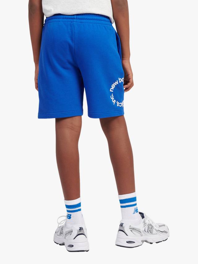 Детские шорты с круглым логотипом из хлопка New Balance, Team Royal — фото 3