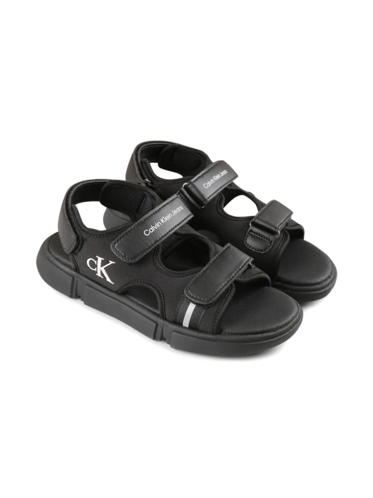 

Сандалии с ремешками на липучках Calvin Klein Kids, черный