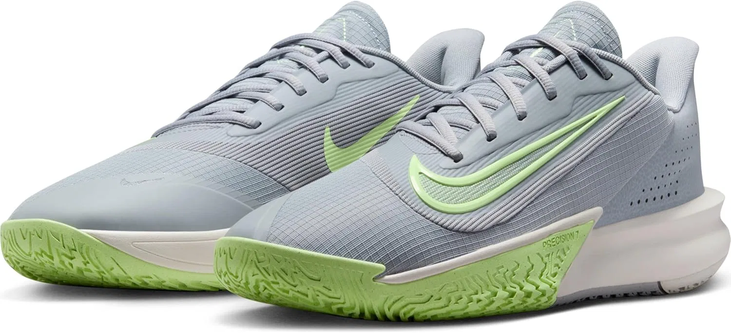 Баскетбольные кроссовки Nike Precision 7 HJ9153, Wolf Grey Barely Volt Phantom — фото 2