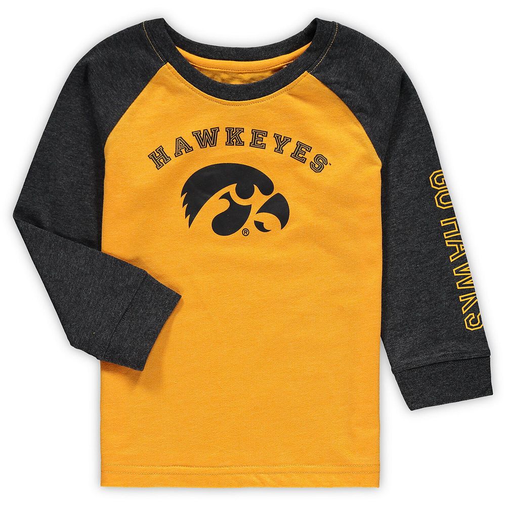 

Футболка реглан с длинными рукавами для малышей Colosseum Heathered Gold Iowa Hawkeyes, цвет Iwa Gold