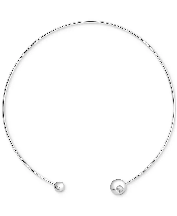 

Ожерелье-Воротник в форме скульптурных пузырьков из нержавеющей стали золотистого оттенка, 15-1/5 дюйма Calvin Klein, silver