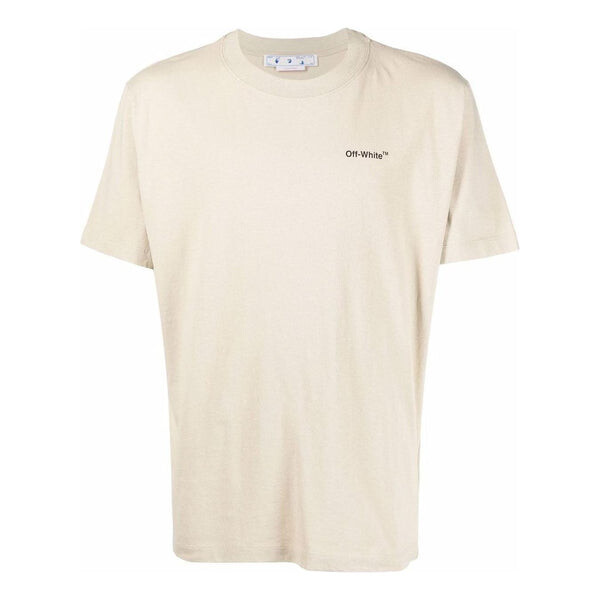 

Футболка OFF-WHITE SS22 Logo Round Neck Printing Short Sleeve Beige, мультиколор