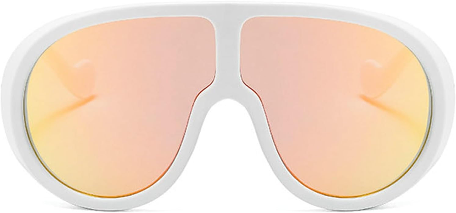 

Willochra Модные солнцезащитные очки-маска Fashion Wave для женщин и мужчин, стильные большие солнцезащитные очки, футуристический щит, панк-очки в стиле Y2K, Pink Lens