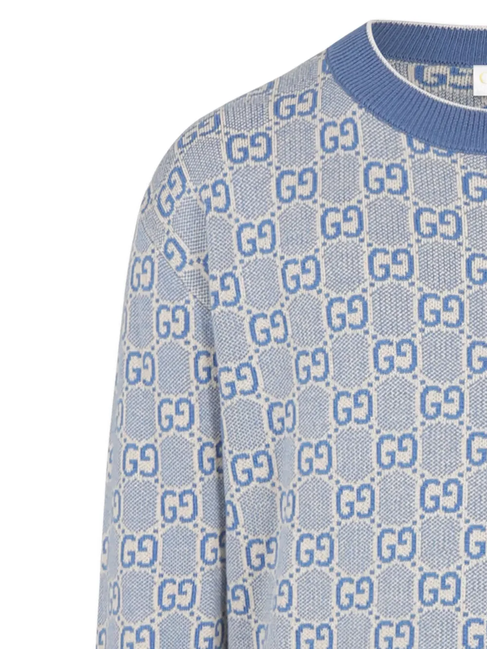 Хлопковый свитер Gg Gucci Kids, синий — фото 3