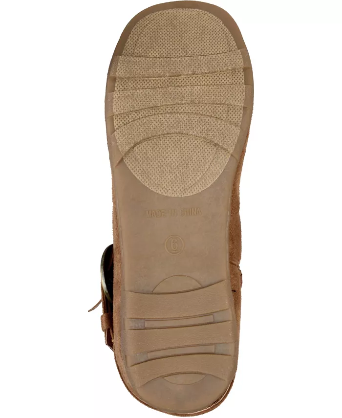 Женские сапоги Jester Wide Calf с плиссировкой и пряжкой на голенище Journee Collection, загар/бежевый — фото 2