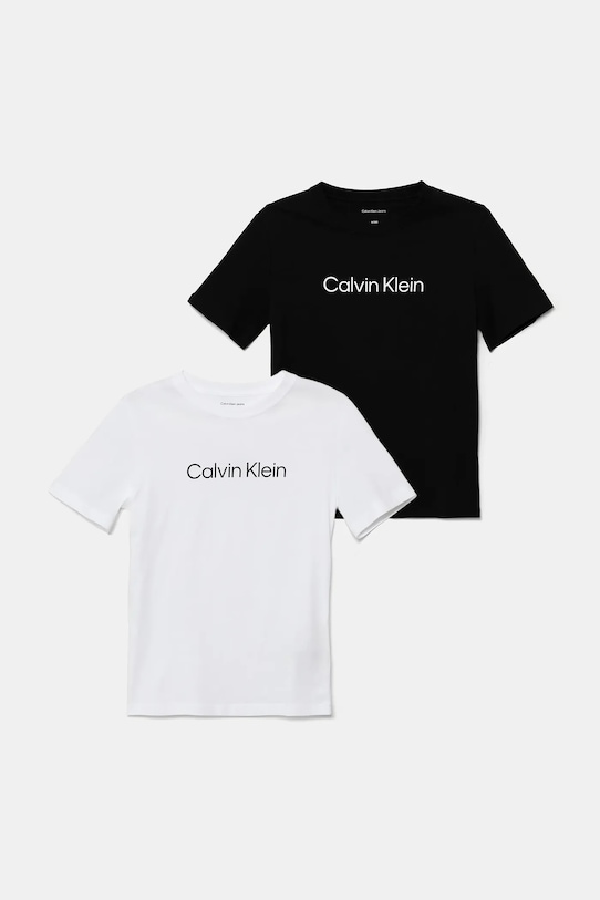 

Хлопковая футболка детская 2 шт Calvin Klein Jeans, черный