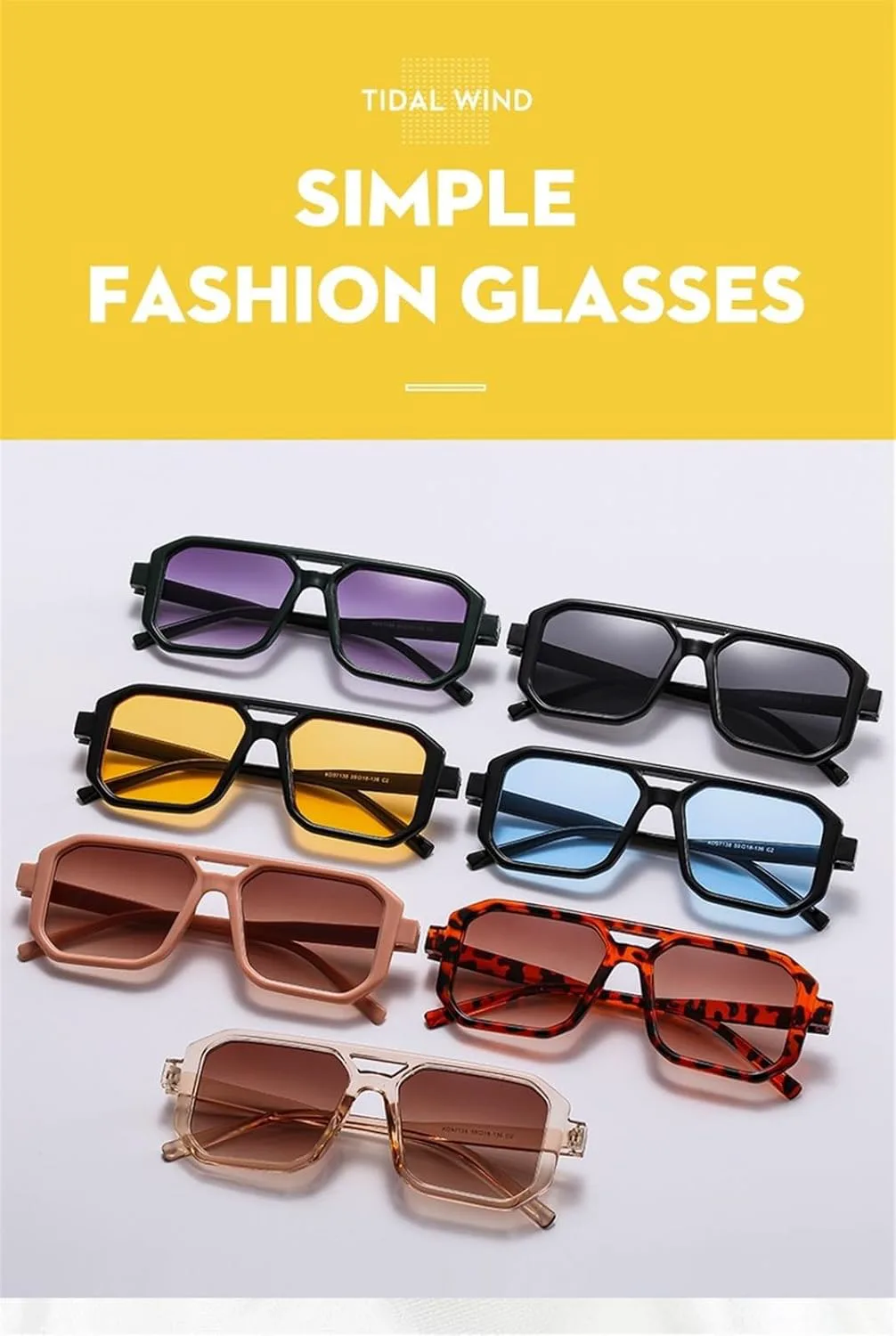 

Мужские солнцезащитные очки для вождения на открытом воздухе, женские солнцезащитные очки для отдыха, квадратные солнцезащитные очки Generic, Multi-colored