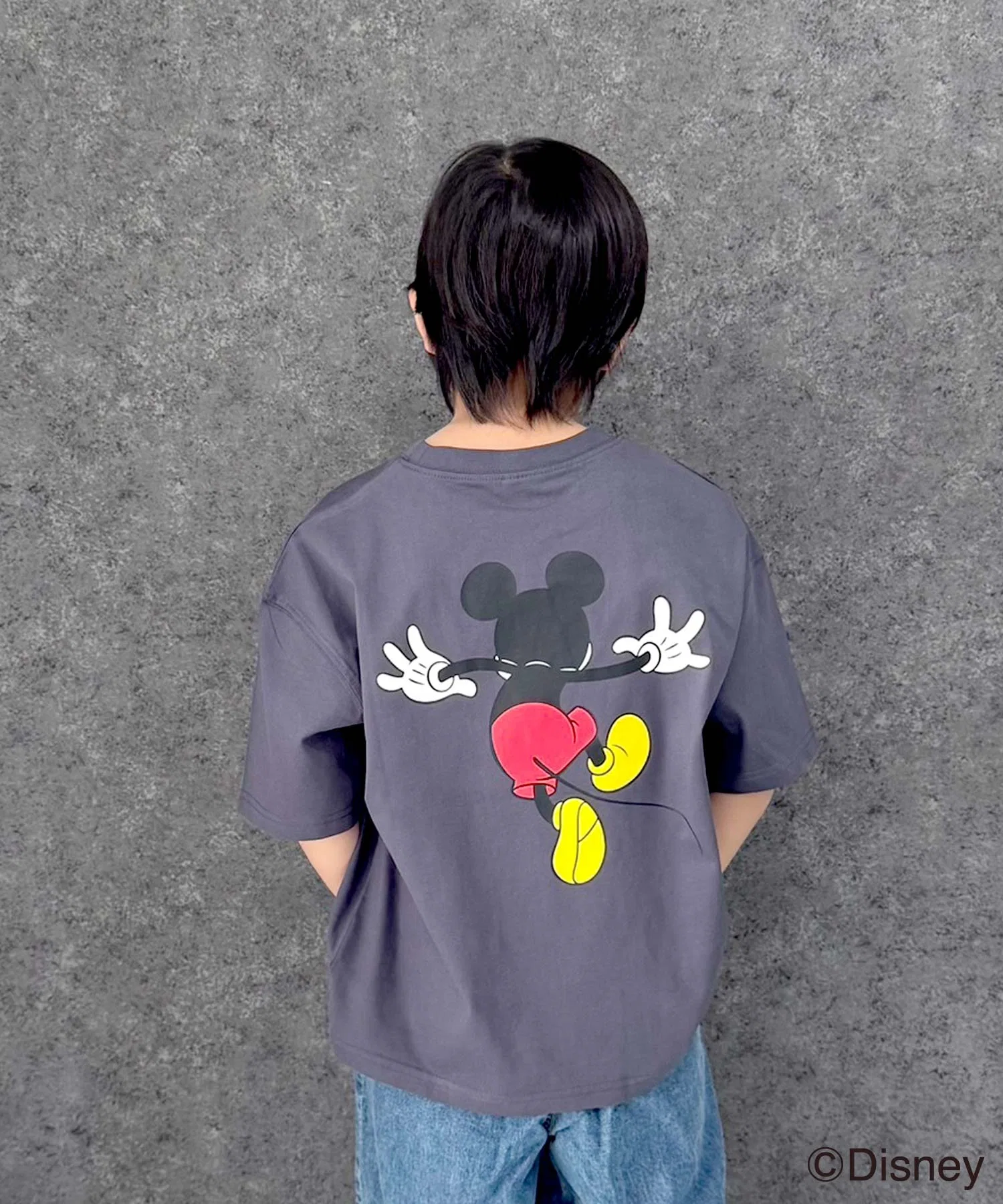 Детская футболка Mickey Mouse оверсайз Disney серая