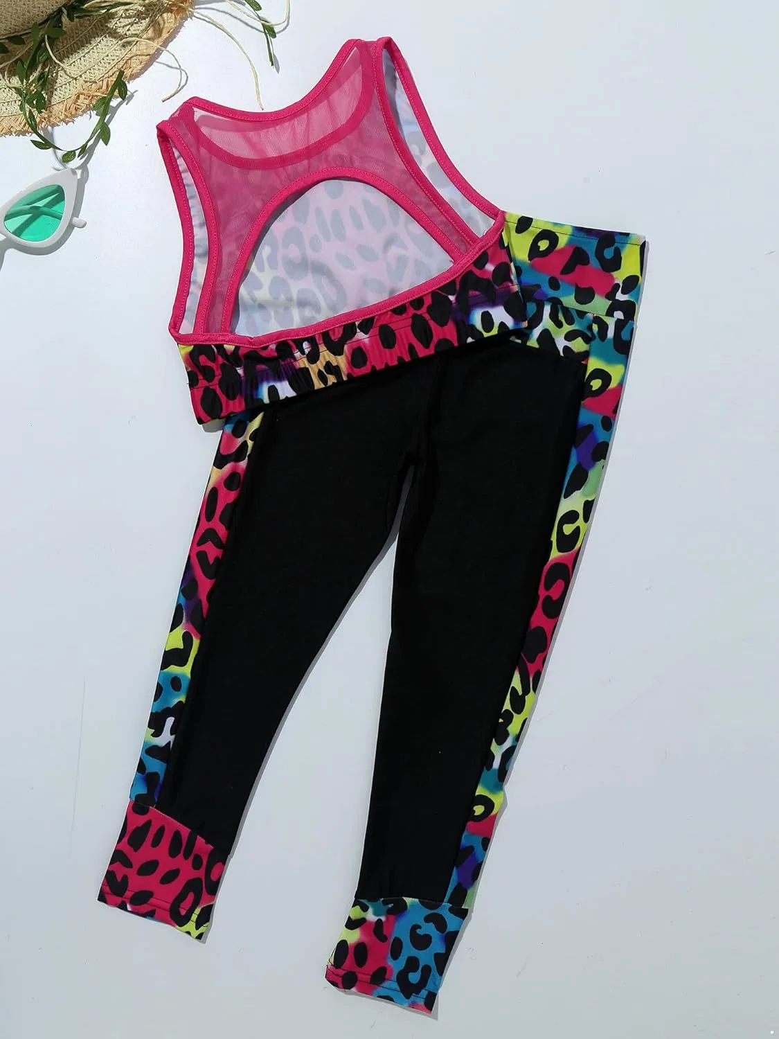 Детский спортивный комплект ranrann, топ и леггинсы, Leopard — фото 4