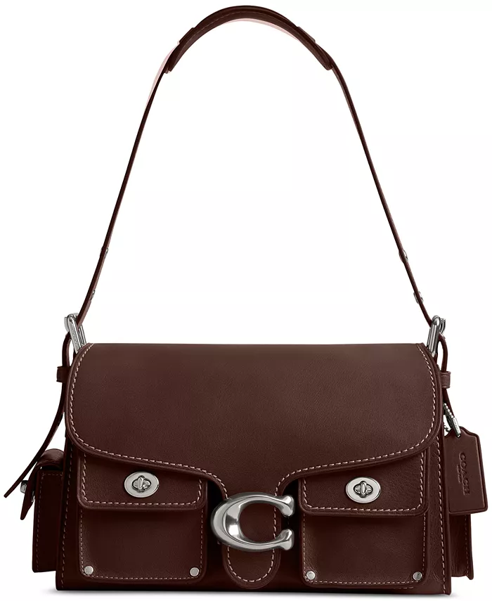

Грузовая кожаная сумка через плечо Soft Western Tabby с поворотным замком COACH, коричневый