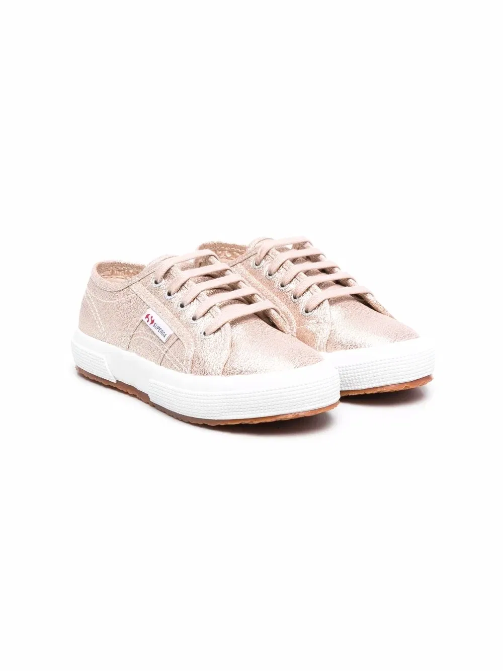 Низкие кроссовки с металлическим эффектом Superga Kids, розовый