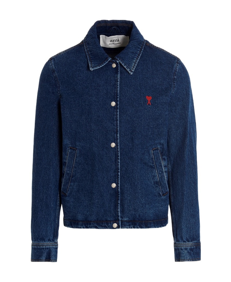 

Куртка джинсовая Ami Denim Jacket AMIPARIS, темно-синяя, Синий, Куртка джинсовая Ami Denim Jacket AMIPARIS, темно-синяя