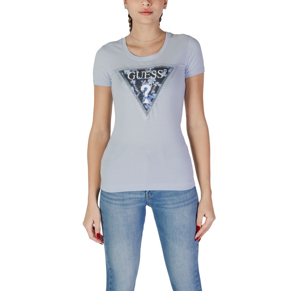 

Синие хлопковые топ и футболка GUESS