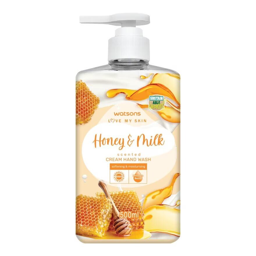 

Watsons Крем для мытья рук с ароматом медового молока Love My Skin, 500 мл, Yellow