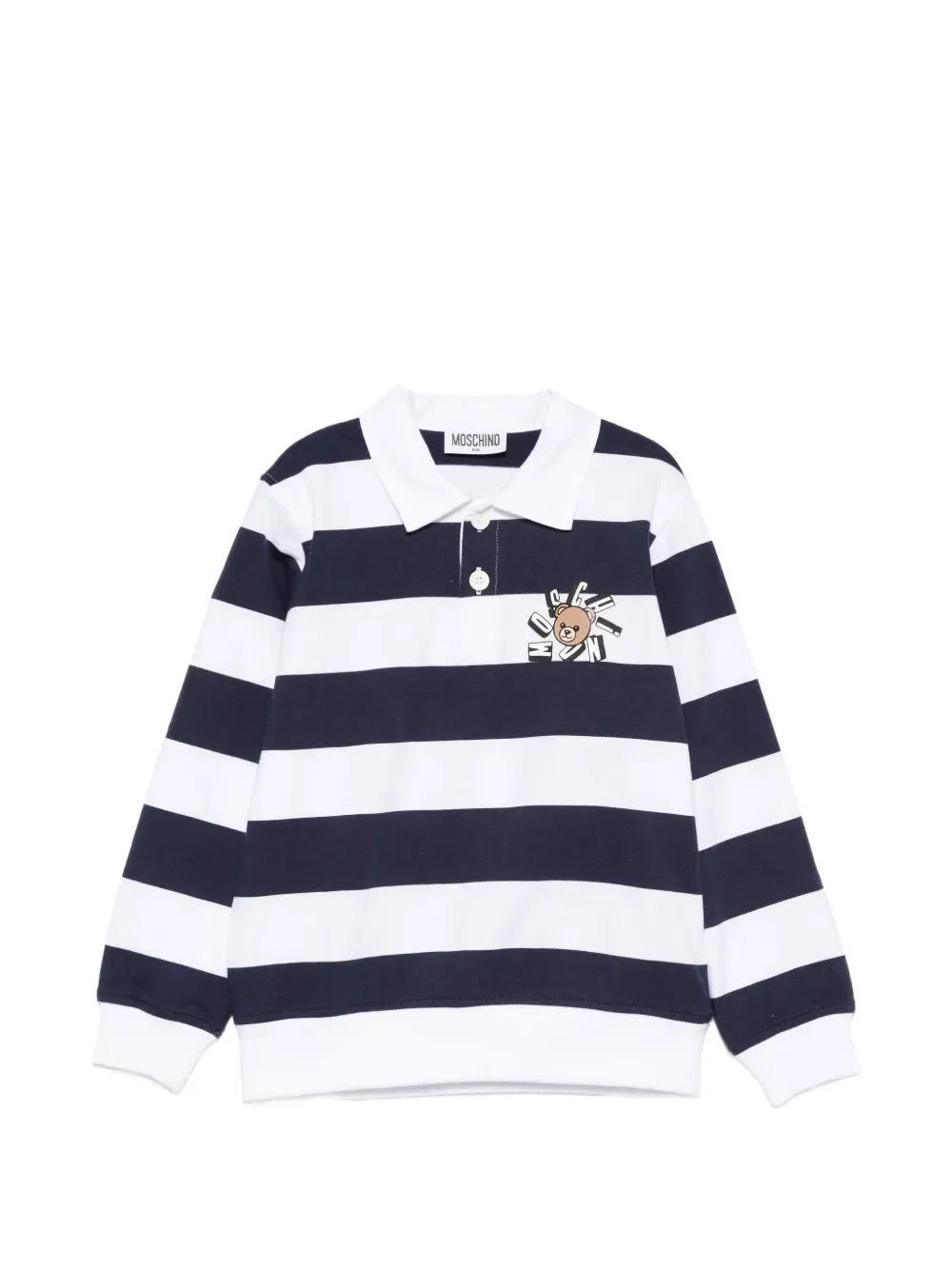 Полосатый топ с графическим рисунком Moschino Kids, белый