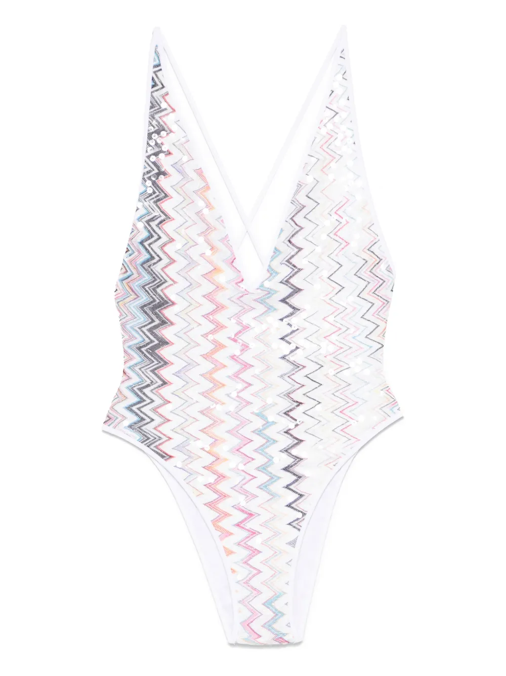 

Купальник с узором зигзаг Missoni, белый