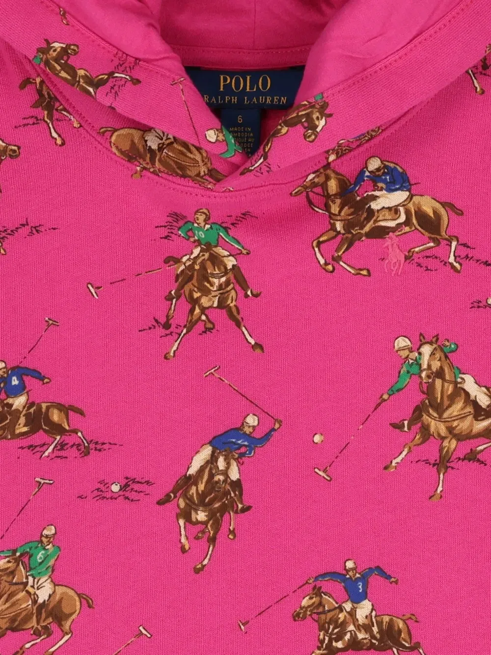 Худи с капюшоном и графическим принтом Polo Ralph Lauren Kids, розовый — фото 3