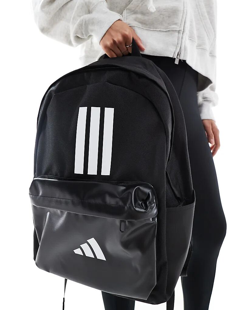 

Рюкзак adidas Training с тремя полосками и карманами черного цвета Adidas Performance