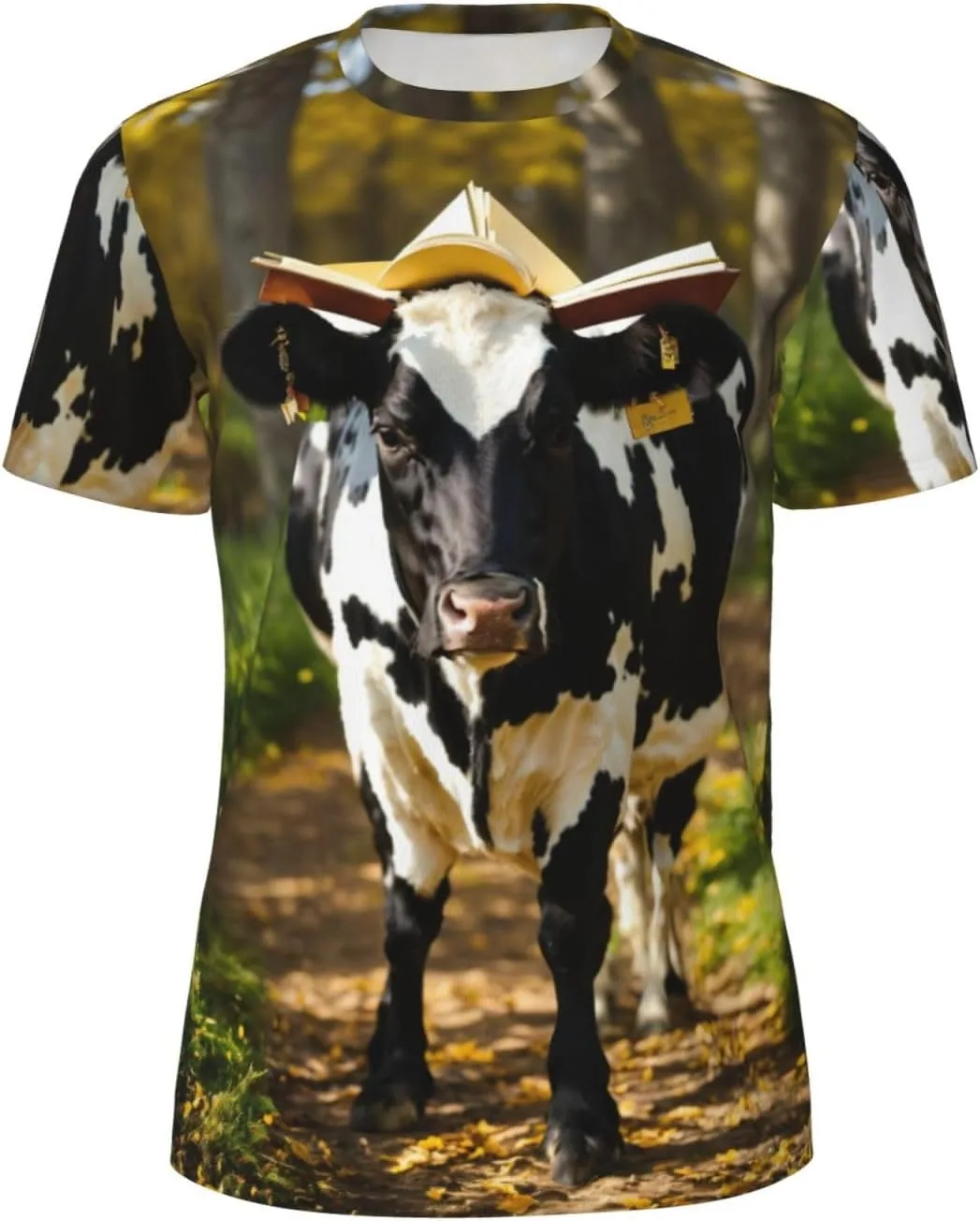 

Футболка с принтом коровы для спорта и повседневной носки LIXLZH