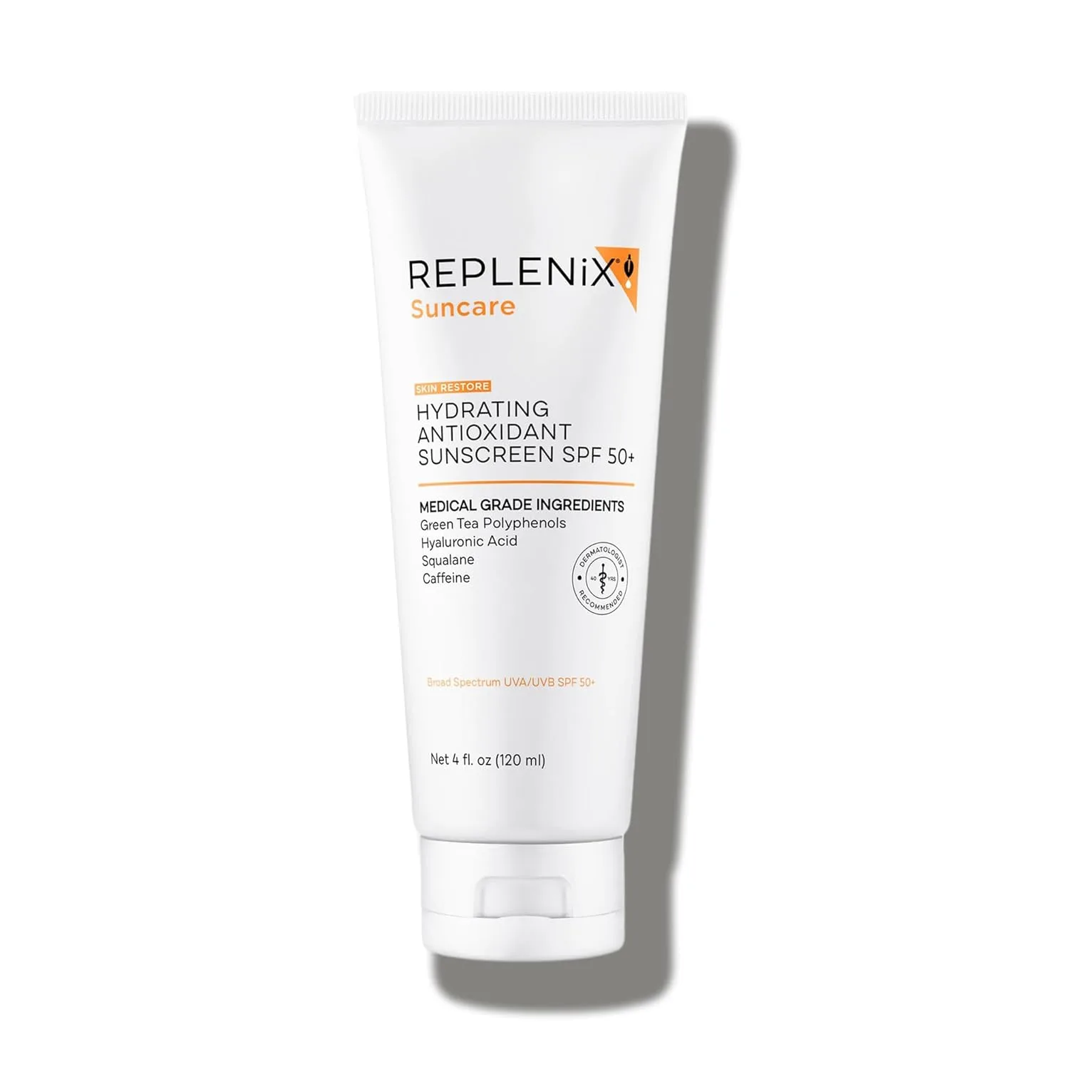 Увлажняющий солнцезащитный крем Replenix с антиоксидантами SPF 50+ - защита от солнца медицинского класса, оксид цинка, защита от UVA/UVB-лучей, безопасен для чувствительной кожи, 113 мл., Beige