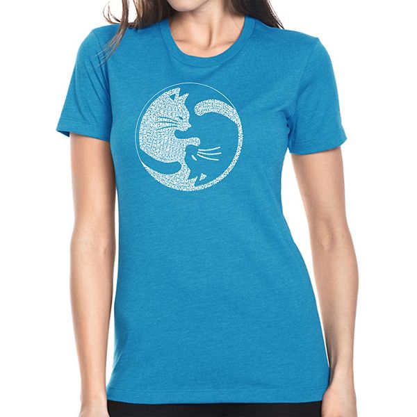 

Футболка с принтом Yin Yang Cat La Pop Art, Turquoise, Синий, Футболка с принтом Yin Yang Cat La Pop Art, Turquoise