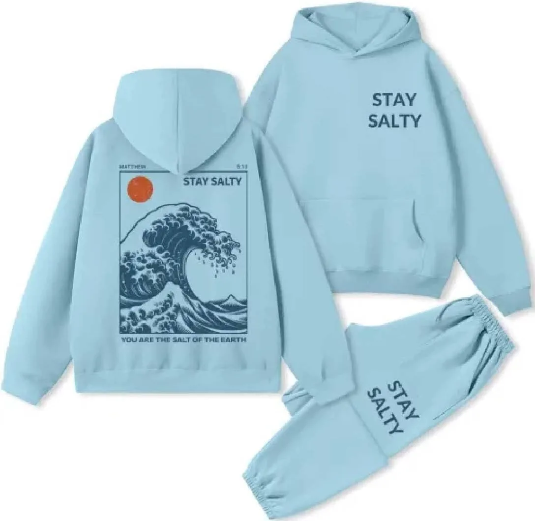 

Толстовка с капюшоном Oversized Fleece Stay Salty Guiding Cross
