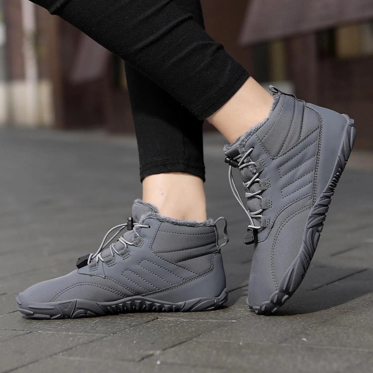 Женские зимние ботинки Deedlite Barefoot Shoes с очень теплой подкладкой, мужские водонепроницаемые зимние ботинки для активного отдыха, B 902 Grey — фото 2