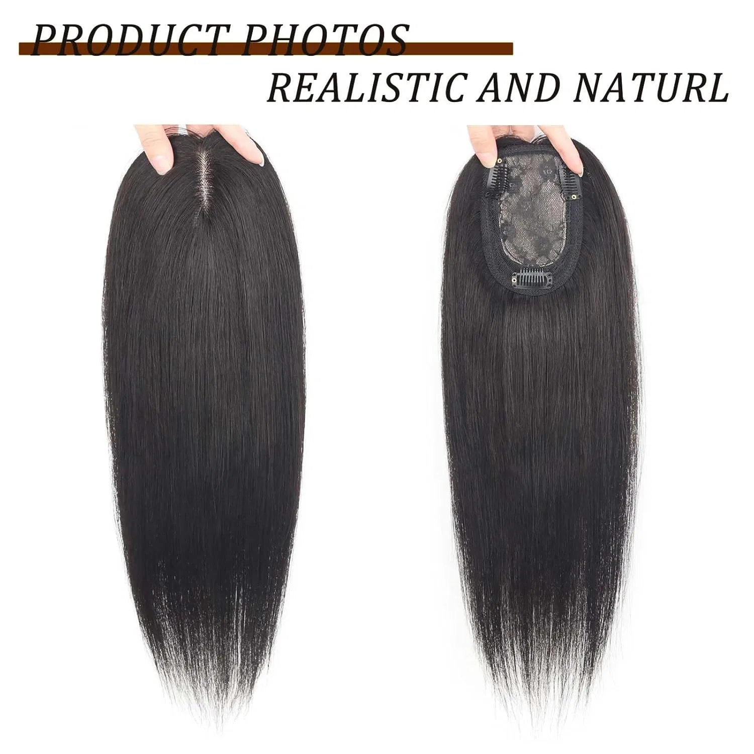 Накладка на макушку EREE HAIR из 100% натуральных волос 45 см Eree Hair, Dark Brown — фото 2