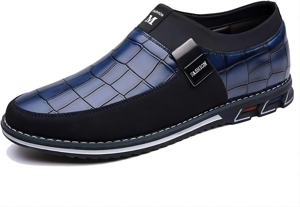 

Мужские повседневные лоферы из кожи, простые и удобные, для ходьбы, дышащие, на застежке-слипоне, модные ручной работы Asifn, синий