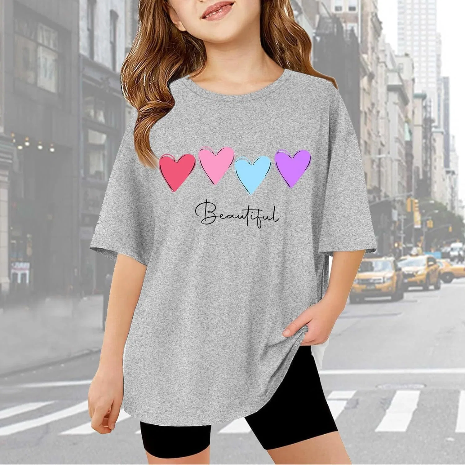 Детская футболка с принтом, Activewear, серый — фото 3